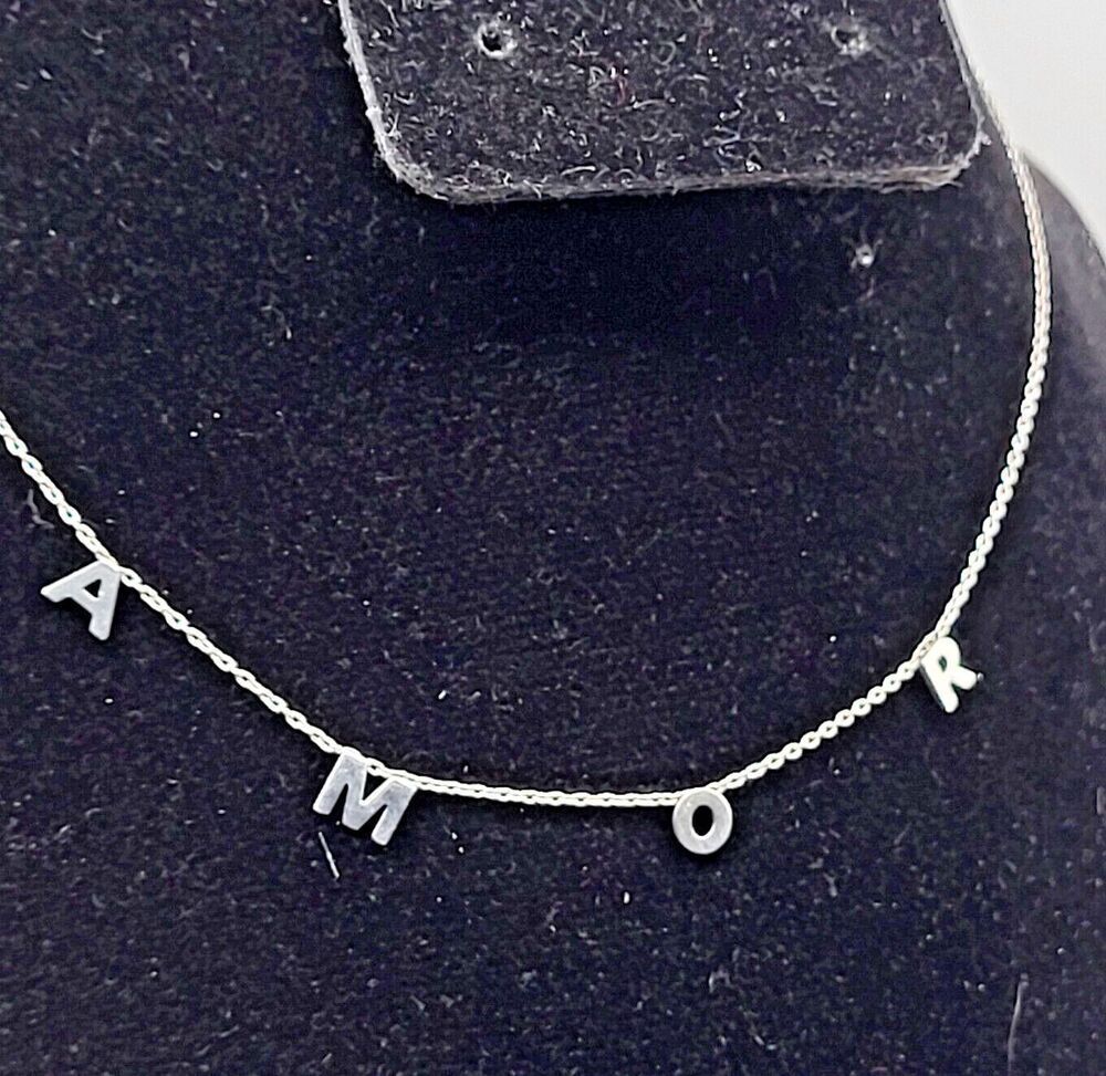 Vintage Y2K Dainty Sterling Silver "AMOR" 18in